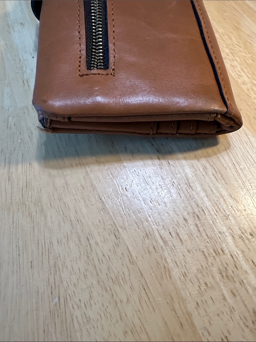 Patricia Nash Cognac Brown Leather Wristlet Wallet with Brass Accent - Picture 15 of 16